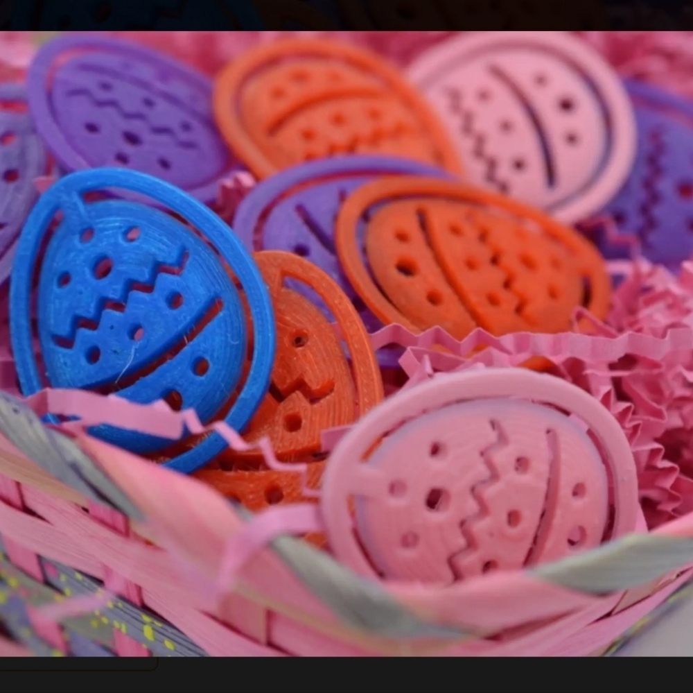 3D Printed Vibrant Easter Egg Set Of 4